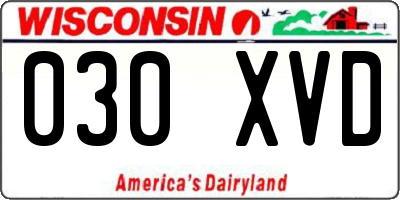 WI license plate 030XVD