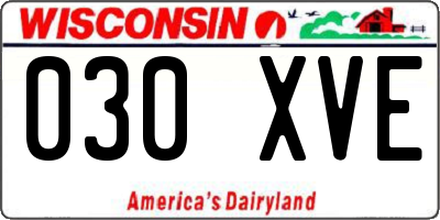 WI license plate 030XVE