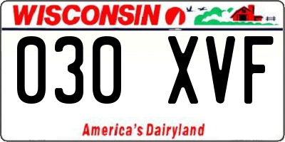 WI license plate 030XVF
