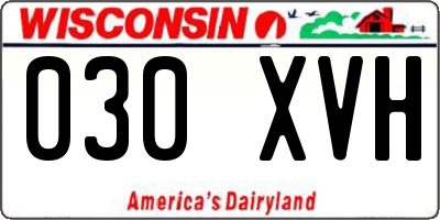 WI license plate 030XVH