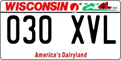 WI license plate 030XVL