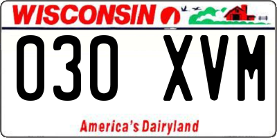 WI license plate 030XVM