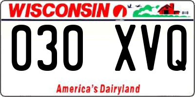 WI license plate 030XVQ