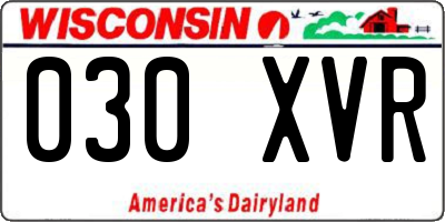 WI license plate 030XVR