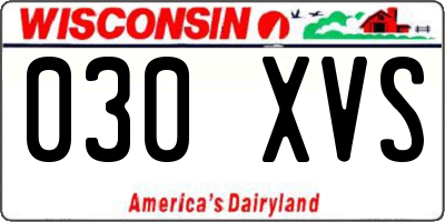 WI license plate 030XVS