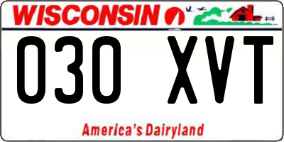 WI license plate 030XVT