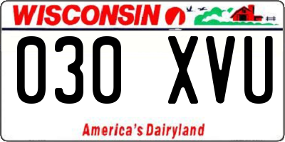 WI license plate 030XVU