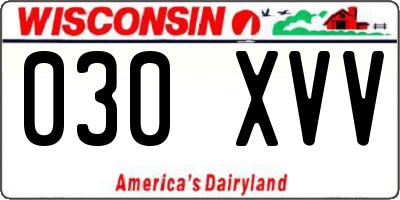 WI license plate 030XVV