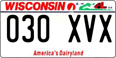 WI license plate 030XVX
