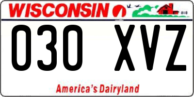 WI license plate 030XVZ