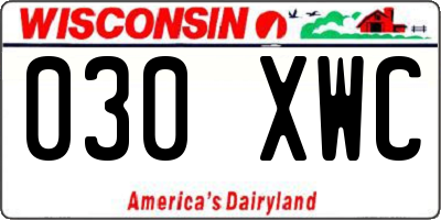 WI license plate 030XWC