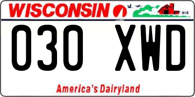 WI license plate 030XWD