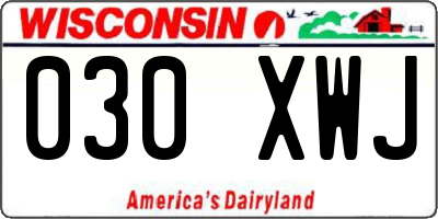 WI license plate 030XWJ