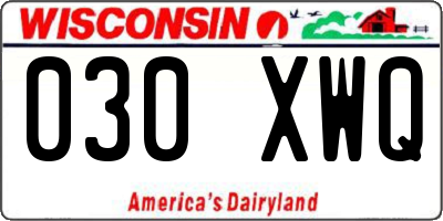 WI license plate 030XWQ