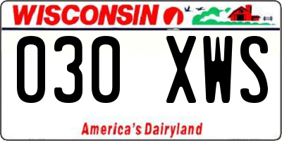 WI license plate 030XWS