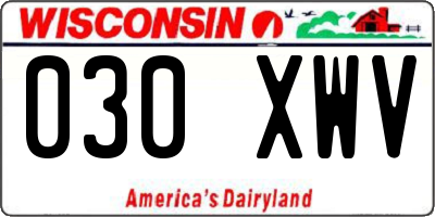 WI license plate 030XWV