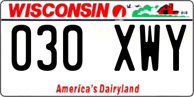 WI license plate 030XWY
