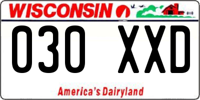 WI license plate 030XXD