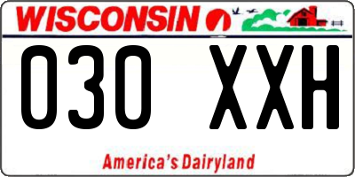WI license plate 030XXH