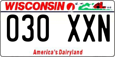 WI license plate 030XXN