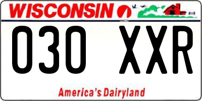 WI license plate 030XXR