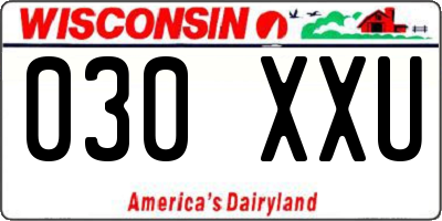 WI license plate 030XXU