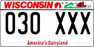 WI license plate 030XXX