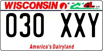 WI license plate 030XXY