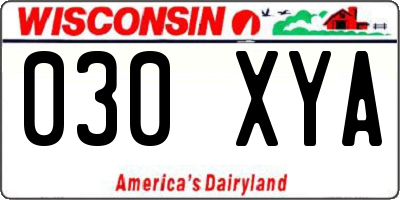 WI license plate 030XYA