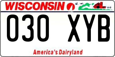 WI license plate 030XYB