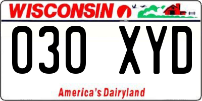 WI license plate 030XYD