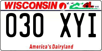 WI license plate 030XYI