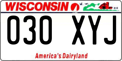 WI license plate 030XYJ