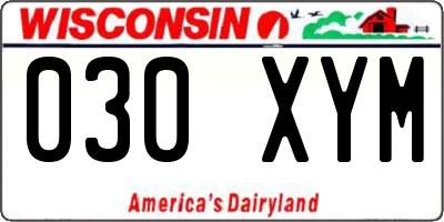 WI license plate 030XYM