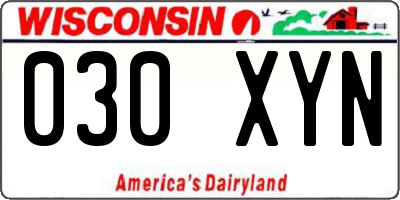 WI license plate 030XYN