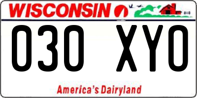 WI license plate 030XYO