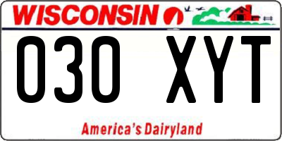 WI license plate 030XYT