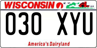 WI license plate 030XYU