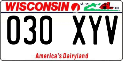 WI license plate 030XYV