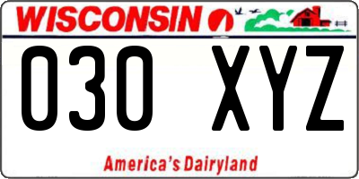 WI license plate 030XYZ