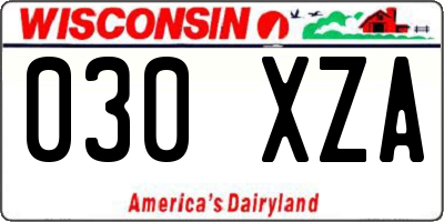 WI license plate 030XZA
