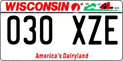 WI license plate 030XZE