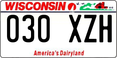 WI license plate 030XZH