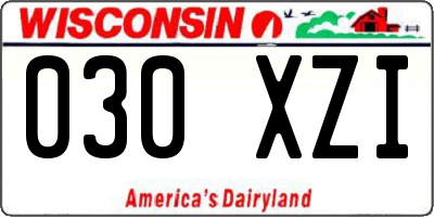 WI license plate 030XZI