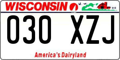 WI license plate 030XZJ