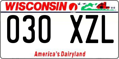 WI license plate 030XZL