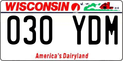 WI license plate 030YDM