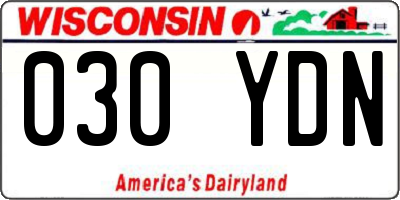 WI license plate 030YDN