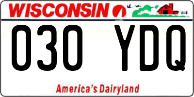 WI license plate 030YDQ