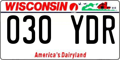 WI license plate 030YDR